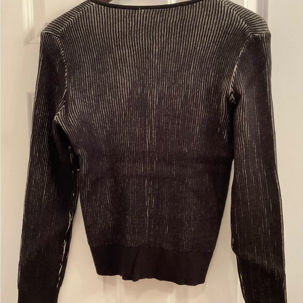 Rain + Rose Cardigan Sweater - NWT - Size Medium - Black / Beige - Picture 7 of 7